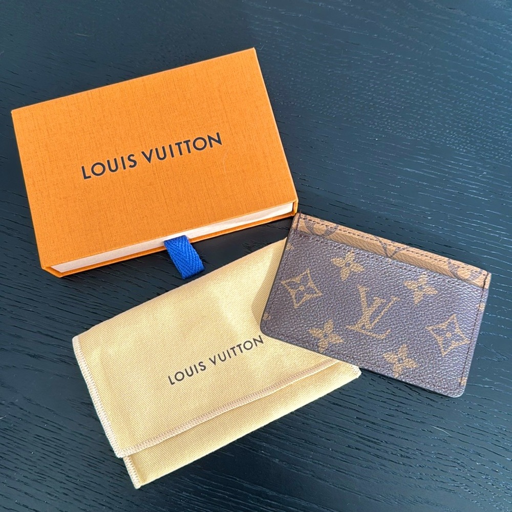 Louis Vuitton Reverse Monogram LV Logo Card Case BOX POUCH